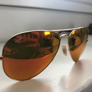 Ray-Ban Aviator Flash Lenses - Orange/Gold